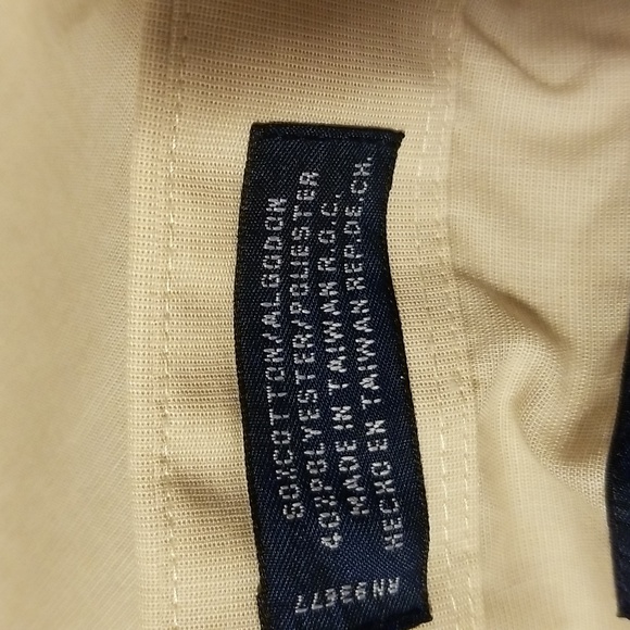 Stafford Wrinkle-free men's long sleeve dress shirt. Beige. Tan. Size XL 17-1/2 - Picture 6 of 8